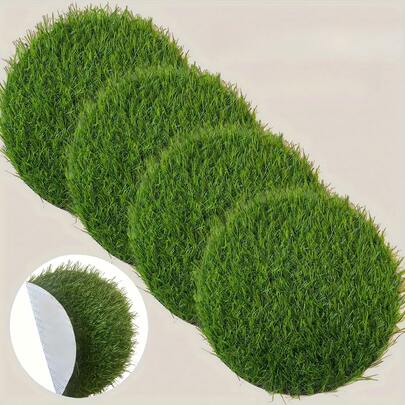 9.84 Inch High Quality Artificial Round Grass Mat, Suitable For Balcony, Patio, DIY Crafts, Placement Mat, Party Decoration, Supermarket Display, Party Wedding Christmas Carpet, Indoor Outdoor Home Decor, Multi-Purpose, Pet Friendly