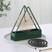 1pc Iron Mosquito Coil Holder, Home Use Sandalwood Incense Stick Burner Tray