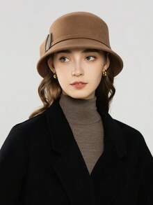 1 peça chapéu de balde de lã com decoração de borboleta, novo, outono/inverno, moderno e elegante, versátil, favorece rostos pequenos, estilo britânico, presente de luxo