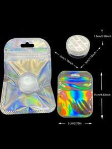 6 Colors/Set Powder Nail Glitter - Holographic Donut Effect, Suitable For Professional Manicure, Easy To Use, Ideal For DIY Nail Art - Multicolor - View 8