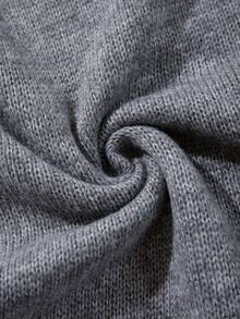 Men's Simple Solid Color Casual Loose Fit Long Sleeve Zip-Up Knit Cardigan Sweater, Suitable For Autumn/Winter