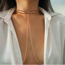 CIZME 1 件时尚乳头环，带链式穿孔，适合女性，乳头珠宝链，不穿孔，链式项链，可戴乳头身体链