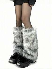 1 Pair Women's Faux Fur Leg Warmers, Plush Leg Covers For Fall/Winter Versatile Fox Fur-Look Shoe Covers Y2K Sweet & Edgy Leg Warmers For Clubbing Japanese JK Subculture Style, Cozy