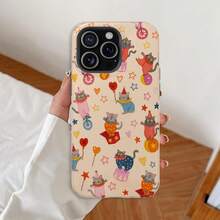 Cute Circus Cat  Case Colorful Kitten Design Fun Playful Pattern Gift For Cat Lover Durable Soft Glossy Protective Case For - Mixed Color 1 - View 4