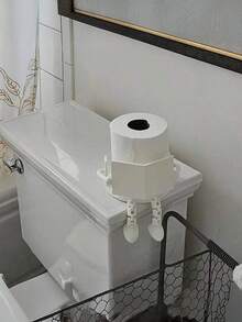 Madebyblanc Creative Humanoid Toilet Paper Holder Stand - Funny Sitting Pose Design, ABS Plastic, Bathroom Tissue Storage / Novelty Home Decor / Desktop Organization For Families/Adults/Teens, Bathroom/Bedroom/Living Room, Halloween/Thanksgiving/Christmas, Gifts For Friends/Family/Hostess, Minimalist Ins Style (Toilet Paper Holder/Bathroom Organizer/Funny Home Decor/Gag Gifts/Unique Gifts/Bathroom Accessories/Desktop Organizer)