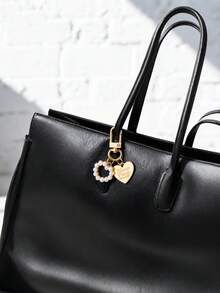 1pc Heart-Shaped Faux Pearl Handbag Charm/Keychain Accessory For Women Car Accessories For Woman Gifts For Women