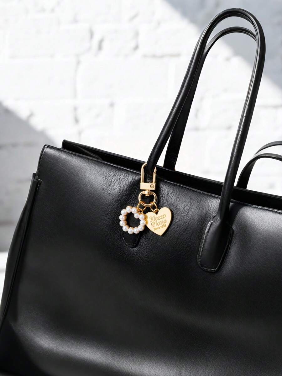 1pc Heart-Shaped Faux Pearl Handbag Charm/Keychain Accessory For Women Car Accessories For Woman Gifts For Women