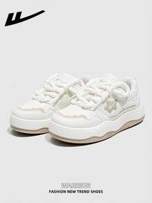 1 Pair WARRIOR Women's Lace-Up Winter Boots, Thick Sole, Warm Lining, Outdoor Casual Sneakers, Warm And Fashionable