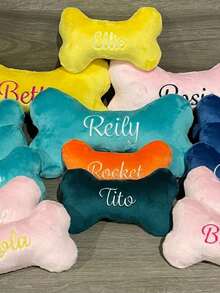 1 Piece Personalized Dog Bone Toy, Embroidered Dog Toy, Customizable Puppy Name Gift, Custom Pet Gift Ornamental Stylish,Fashion,Colorful,Vintage,Cute,Contracted,Cuties Custom,Unique,Customized,Personalized Pet For Anniversaries,For Birthdays,Customized Pet Supplies,Vacay Vibes,Christmas Gift Supplies - Multicolor - View 4