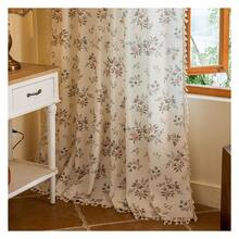 Rose Floral Curtains 84 Inch - Semi Sheer Bohemian Drapes For Bedroom, Aesthetic Rod Pocket Window Treatments, 2 Panels - Boho Living Room Decor - 多色178 - 查看 6