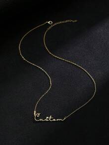 A Minimalist Handwritten Heart-Shaped English Letter Name Necklace With Unique Design, Classic Retro Style, Suitable For Daily Banquets, Parties, Weddings, Occasions Such As Mother's Day For Anniversaries, For Birthdays, For Daily Wear, For Weddings, For Graduation, For Prom, For Party, School Supplies, For Teenagers, Junior High School Students, Middle School Students, High School Senior High School Students, College Students, University Students, Freshman, Sophomore, Underclassmen,Delicate Romance, Utilitarian Chic, Look Glamour