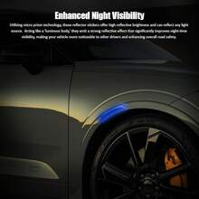 2PCS Reflective Trim Side Marker Stickers, Reflective Car Stickers, Side Reflectors Car, Auto Exterior Accessories Reflector Guard Fit Truck Wheel Well Arch Bumper Fenders (White) - 藍色 - 查看 4