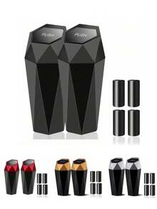 Car Trash Can With Lid , Car Cup Holder Trash Can, Mini Essential Car Accessories For Interior, Leakproof Garbage Can , Multipurpose Organizers And Storage For Car, Home, Kitchen, Office. - đen - Xem 12