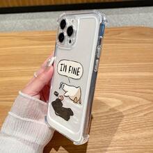 Funda a prueba de golpes y anti caídas con estampado de pato elegante y moderno, hecha de material TPU - color transparente para hombres y mujeres y Apple XR/X/XS/XS Max|11/11 Pro/11 Pro Máx|12/12 Pro/12 Pro Máx| 13/13 Pro/13 Pro Max.| 14/14 Pro/14 Plus/14 Pro Máx.| 15/15 Pro Max/15 Pro/15 Plus| 16/16 Pro/16 Pro Max/16 Plus|Compatible con  17/17 Pro/17 Pro Max/17 Air, duradero, resistente a las manchas y a las huellas dactilares, es el regalo de cumpleaños perfecto para novias, novios, esposos, esposas, amigos o para uno mismo. - Transparente 380 - Ver 4