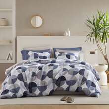 Madison Park Fluffy 2/3/6/9 Pieces Comforter Sets, Lightweight & Breathable Bedding Set, All Season Home Textile Fits Modern Bedroom Decor, Halloween Christmas Thanks Giving Gifts - 海軍 - 查看 3