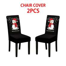 1/2/4/6/100 piezas Fundas para sillas de comedor navideñas, fundas elásticas, extraíbles y lavables para el hogar, hotel, fiesta - Multicolor - Ver 49