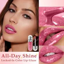 Pearlescent Liquid Lipstick Long-Lasting Non-Stick Cup Waterproof Mirror Fine Glitter Lip Gloss - 01#clear - 查看 6