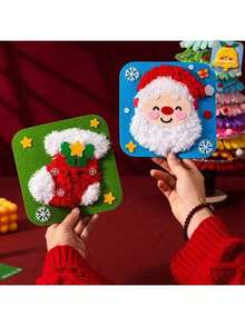 1/4 件圣诞节 DIY 手工刺绣套装、线描拼图 DIY 材料礼物、手工制作、艺术和手工套装，适合新手缝纫爱好者、手工制作、新手缝纫爱好者 - 圣诞节、感恩节、万圣节派对的完美搭配 - 创意礼物之选 - 彩色 - 查看 5