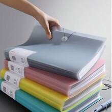 Carpeta transparente tamaño A4 con 20 fundas transparentes, organizador de documentos multiusos