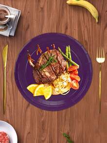 10pcs/20pcs/50pcs Dark Purple Party Supplies Solid Dark Purple Tableware Including 7 Inch And 9 Inch Paper Dinner Plates For Wedding Birthday Party Picnic Barbecue - Purple - View 3