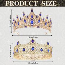 2 Pcs King And Crowns Set Men Royal Crown With Black Crowns Women Princess Crown Tiara Costume Headwear Wedding Homecoming Party Decorations