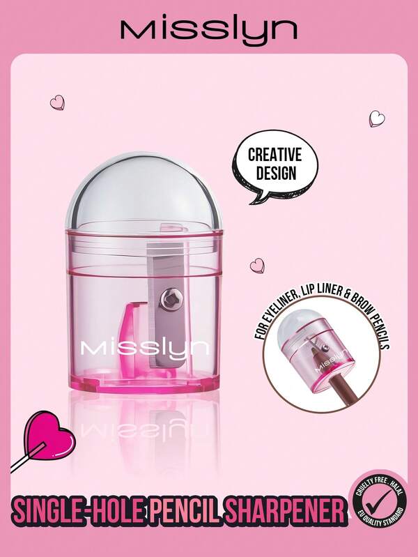 Misslyn Temperino MISSLYN a singolo foro, design creativo, stile unico, temperino a singolo foro, temperino per matite cosmetiche, eyeliner, matita labbra, strumento per il trucco, per cosmetici, compatto e portatile, facile da usare, facile da pulire, lama affilata, affilatura fluida, materiale di alta qualità, aspetto divertente