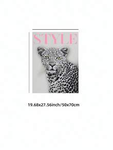 1/3件套无框粉色豹纹扑克牌墙饰，黑白豹纹粉色文字印花，复古动物图案海报，卧室装饰，宿舍必备，派对装饰 | 趣味海报，礼品创意 - 彩色 - 查看 17