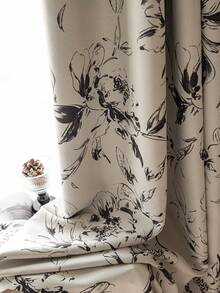 1 件遮光隔热窗帘布 - 99% 抗紫外线涤纶，杆袋悬挂，不可漂白平纹，卧室艺术主题，涂层遮光隔热，降噪 - 非常适合卧室、农舍和学校深度睡眠（面料重量 180 克）