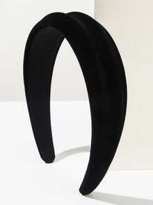 1条纯色韩版丝绒加厚宽发箍，简约时尚，适合派对礼服，优雅女士配饰，日常佩戴百搭，女士发箍头饰，家居美发饰品 - 彩色 - 查看 5