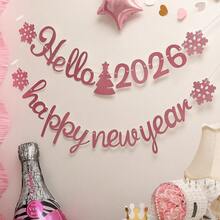 1 Set "Good Bye 2025 Welcome 2026" Foil Confetti, Happy New Year Party Decoration Banner & Streamer