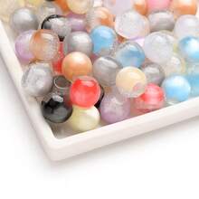 25/30pcs Fashion Large Hole Resin Beads, High Quality Faux Jade Smooth Loose Beads - Glitter, Agate, Mermaid And More Designs, For DIY Bracelets, Necklaces, Scarf Decorations - Multicolor - View 18
