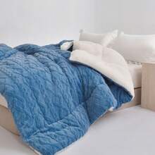 Luxurious Taffeta Comforter - All-Season Soft Thick Bedspread, Quilt With Microfiber Fill, Machine Washable Queen/King Size Comforter For Bed, Guest Room & Hotel Use - Contemporary Bedding, Throw Blanket For Bed, Soft And Warm Blanket, Soft And Thick Comforter, Soft Bed Throw Blanket, White Throw Blanket For Bed, Soft Comforter, Throw Blankets For Bed, Soft Thick Blanket, Thickened Blanket, Thick Comforter Blanket, Blanket Throw For Bed, Thick Single Blanket, - Màu xanh lam - Xem 6