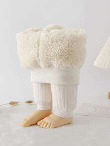 1pc Thick Warm Comfortable Infant Tight Leggings, Children Thermal Tights For Autumn/Winter - Multicolor - View 1