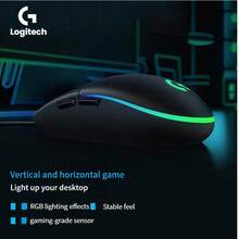 Logitech G102 有线游戏鼠标 | 79 克超轻 | 零延迟追踪 | 6 个可编程按钮 | 适合中/小手的人体工程学设计 | 可定制 RGB 照明 | 静音微动开关，适合办公室使用，黑色 - 黑色 - 查看 4