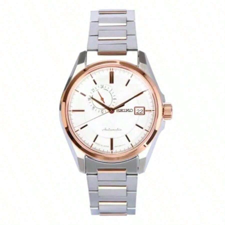 SEIKO PRESAGE Automatic Rose Gold Sapphire Dress Watch SSA200J1