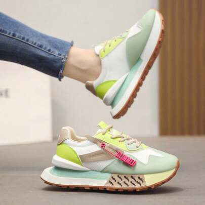 女士厚底运动鞋（41码增高6厘米），网面透气休闲厚底鞋