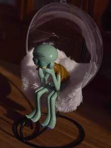 SPONGEBOB 1 件凹陷的章鱼触手下巴托装饰小雕像，可爱的章鱼角色桌面装饰，手机支架，适用于办公桌、书架、窗台、创意桌面装饰，非常适合节日、生日派对、圣诞派对，送给朋友、家人和海绵宝宝粉丝的礼物