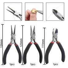 QIAO 3pcs/Set 3 Styles Jewelry Pliers Tools Kit Needle Round Nose Pliers Diagonal Plier For DIY Jewelry Making Repair Tool Supplies