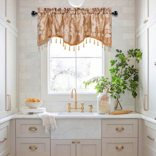 Spitzenvorhang dekorativer Küchenfenstervorhang Wohnzimmervorhang einfarbiger Spitzenvorhang Design Schlafzimmervorhang florale Hohlschnitzerei Dekoration, geeignet für Küche, Outdoor, Schlafzimmer, Partydekorationen, Weihnachten, Halloween Dekoration, Geschenk