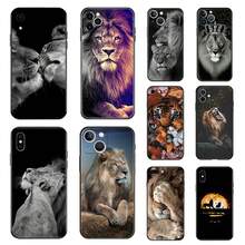 Funda Mate para Teléfono Compatible con  16 Plus 15 14 13 12 11 Pro Max Mini 7 8 XR 16Pro XSMax Corona de Tigre Rey León Tigre Funda Negra Suave, Funda Compatible con  17,  17 Pro,  17 Pro Max - UUAZA01 - Ver 3