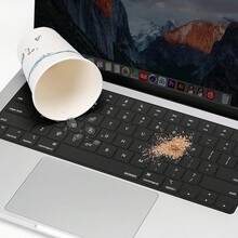 Keyboard Cover With Solid Texture Compatible With 15 Inch M3 A3114 M2 A2941/13.6 A3113 A2681/Pro 14/16 M4 M3 M2 M1, Chalk Pink - black - 查看 9