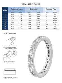 Charm-In 1pc Women's High-Quality Silver-Color Zirconia Embellished Ring