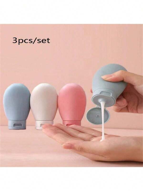 3pcs/Set 60ml Large Capacity Empty Bottles, Suitable For Shampoo, Body Wash, Toner, Hand Wash, Face Wash Dispensing And Travel Storage Bags