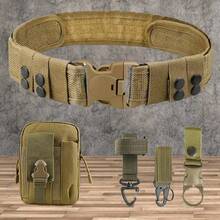 Taktischer Hüftgurt mit Schnellverschluss-Schnalle, Oxford-Gewebe-Gurt, Aufbewahrungsschnalle, Schlüsselring und Flaschenhalter, Hüfttasche