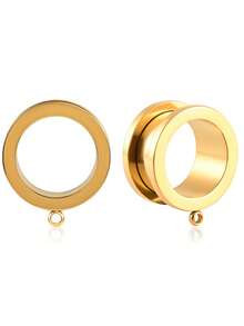 2pcs DIY Ear Gauges Stainless Steel Ear Tunnels Plugs Piercing Jewelry Ear Expander Stretchers Dangle Gauges Earrings For Women Men