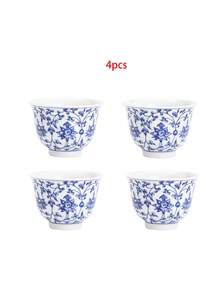1个/2个/4个/6个复古蓝白莲花陶瓷茶杯，优雅复古手绘阿拉伯咖啡/茶杯，适合招待客人、朋友、举办茶会、冲泡咖啡，亦可作为礼物赠送。 - 彩色 - 查看 10