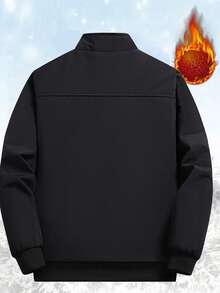 Men's Long Sleeve Thick Thermal Lined Zip-Up Jacket For Winter