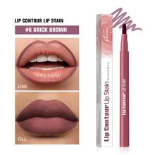 lakerain Delineador de labios mate y lápiz labial 2 en 1, color de larga duración, tono nude, a prueba de manchas, mejora la forma de  labios, a prueba de sangrado - Multicolor - Ver 12