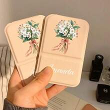 Customizable Square Makeup Mirror, Personalized Pocket Mirror With Name And Logo, Bridesmaid Gift, Foldable Makeup Mirror, Travel Makeup Mirror - Multicolor - View 2