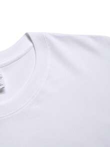 Men's% Cotton-Shirt With Back Print No Hope No Try Slogan & Greek Letter (Ω) Design - Navy Blue Casual Summer Short Sleeve Tee, Breathable Round Neck, Washable Casual Attire & Greek-Themed Events - 白色 - 查看 3